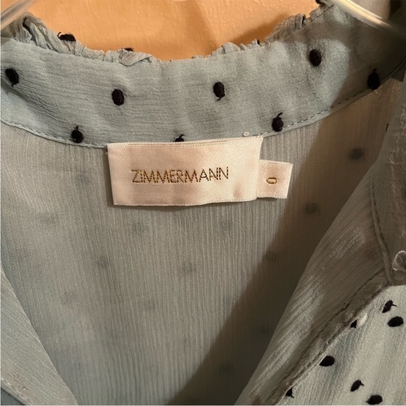 Zimmermann light blue Whitewave Bib Blouse - Picture 5 of 5